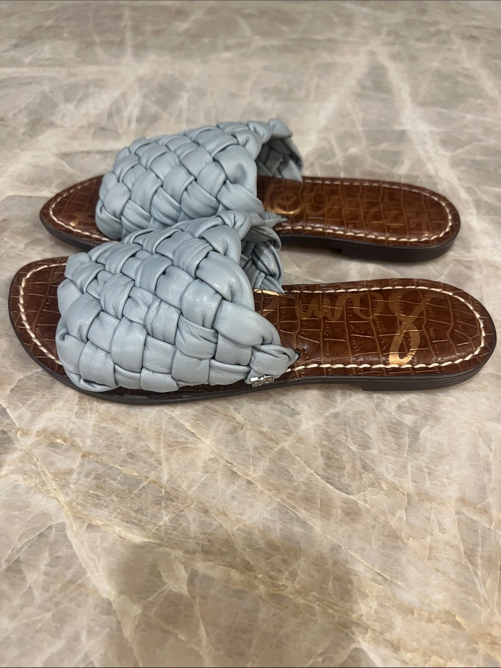 Sam Edelman Woven Slide Sandals in Light Blue - Women's Casual Comfort - Picture 2 of 6